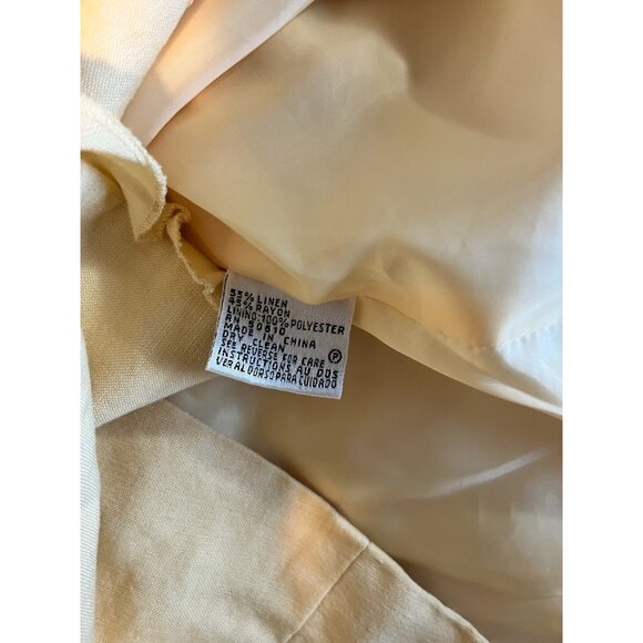 Le Suit Womens Petite Blazer Yellow Button-Front Short Jacket Top Sz 4 Petite - Picture 6 of 7